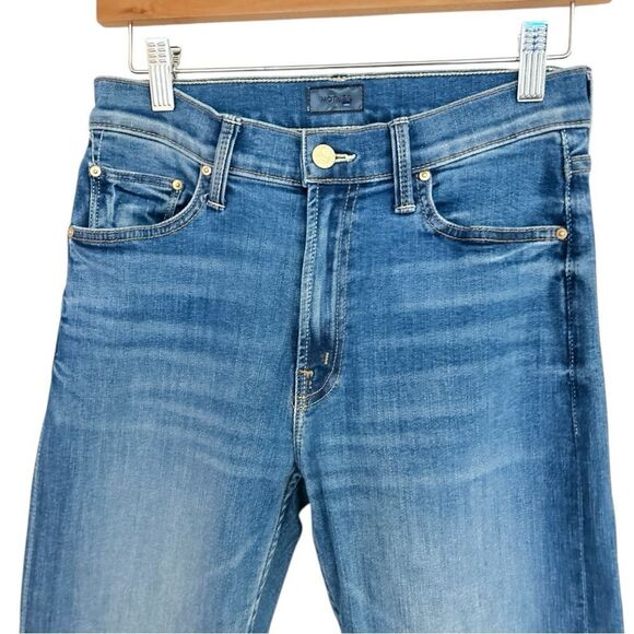 MOTHER Lhasa Love The Mid Rise Rider Ankle Cropped Straight Jeans, Size 27 - Picture 8 of 15